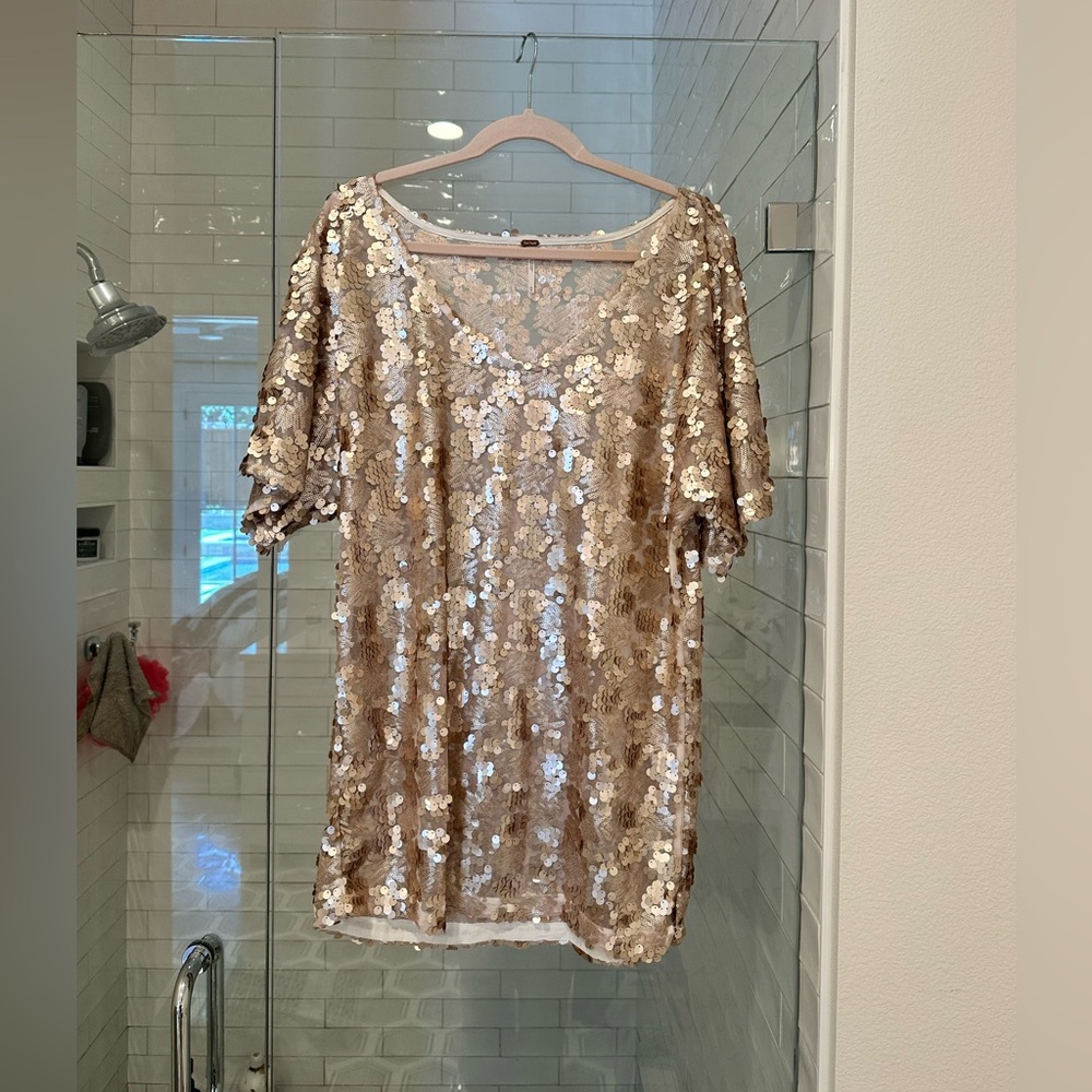 Free People sequin shift dress- XS